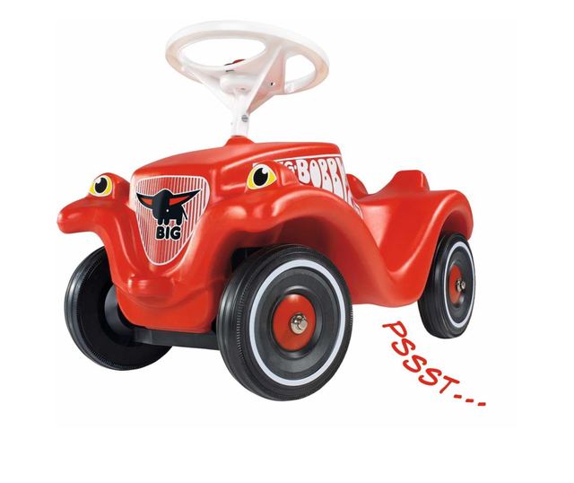 Bobby-Car-Classic (rot/schwarz, Flüsterräder und Schuhschonern)