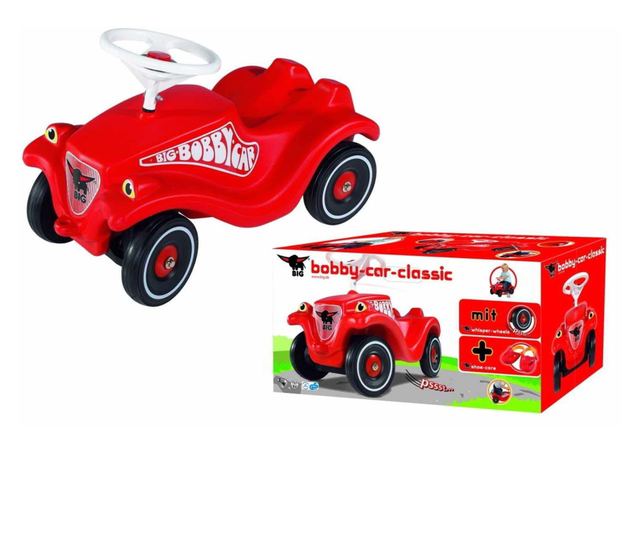 Bobby-Car-Classic (rot/schwarz, Flüsterräder und Schuhschonern)