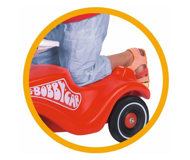 Bobby-Car-Classic (rot/schwarz, Flüsterräder und Schuhschonern)