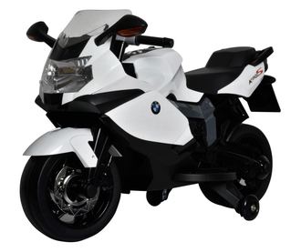 Детски електрически мотоциклет BMW, Buddy Toys, + 3 години, 3 км/ч, Бял/Черен