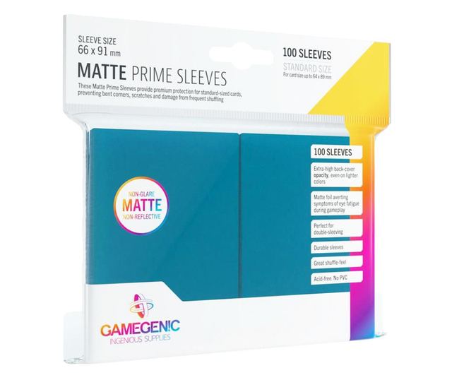 Huse carti de joc, Gamegenic, 66 x 91 mm, Albastru, 100 buc