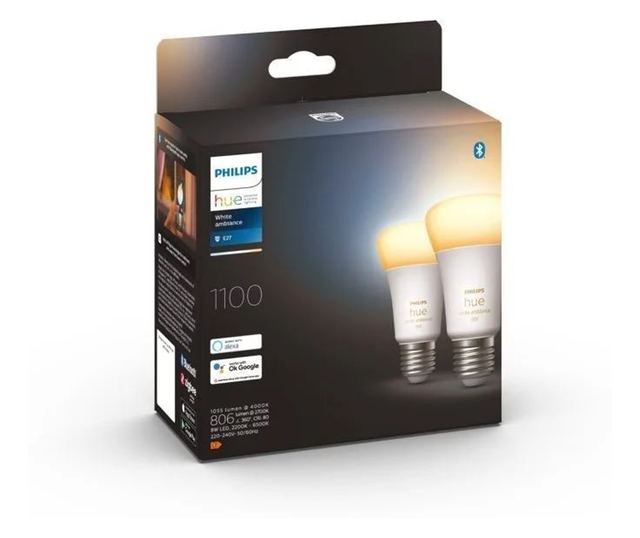 Philips Hue LED žarnica E27 8W 2 kosa/paket (929002468404)