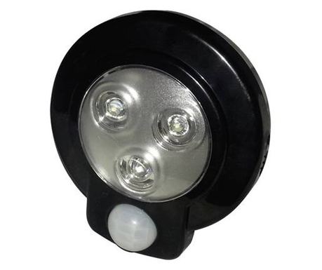 LED světlo pod poličku s pohybovým senzorem, černé, kulaté, Müller Licht 57013
