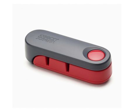 Joseph Joseph 10048 ascuțitoare cuțite, în două trepte, ceramică, pliabilă, gri/roșu