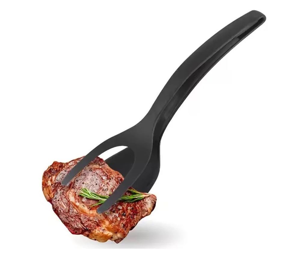 Spatula Multifunctionala tip Cleste pentru gatit, rezistenta la caldura, 30 cm lungime,Gonga® Negru - 3