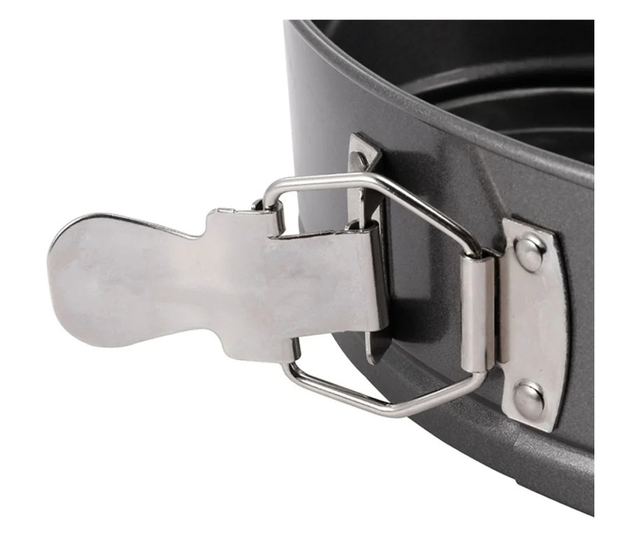 Set de 3 forme pentru copt, baza detasabila, inima, forma rotunda si patrata, Gonga® Negru