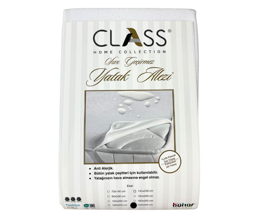 Protectie Protectie pentru saltea impermeabila,Class Home Collection, alba 200x200 cm - 2