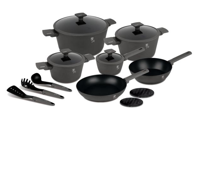 Set oale si tigai 15 piese Anthracite Berlinger Haus BH 8141