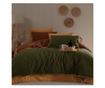 Lenjerie de pat dublu, Majoli Bahar Home Collection, 100% bumbac soft crush, 144 TC, 4 piese, Demeter Forest