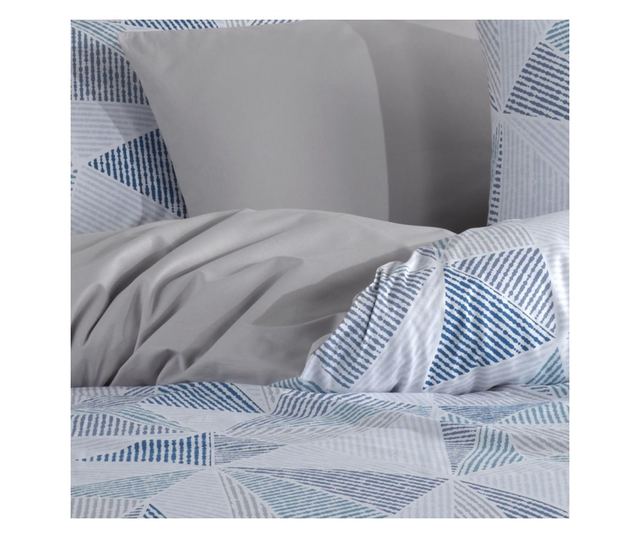 Lenjerie de pat dublu, Majoli Bahar Home Collection, 100% bumbac ranforce, 144 TC, 4 piese, Trieste