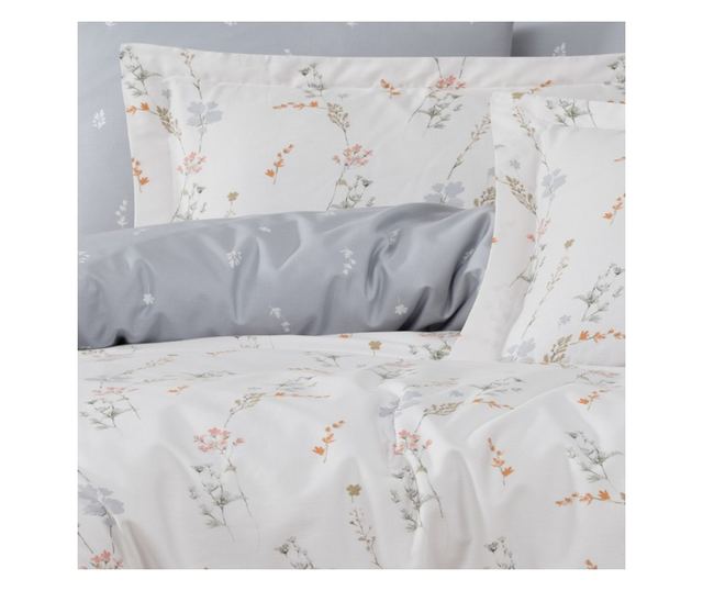 Lenjerie de pat dublu, Majoli Bahar Class Home Collection, 100% bumbac satin, 210TC, 6 piese, Perimelis