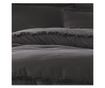 Lenjerie de pat dublu, Majoli Bahar Home Collection, 100% bumbac yarn dyed, 165 gsm, 6 piese, Maddox Dark Anthracite