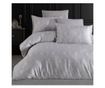 Lenjerie de pat dublu, Majoli Bahar Class Home Collection, 100% bumbac satin, 210TC, 6 piese, Gri, Elegance Grey