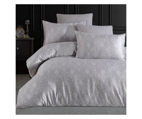 Kétszemélyes ágynemű, Majoli Bahar Class Home Collection, 100% szatén pamut, 210TC, 6 darab, Szürke, Elegance Grey