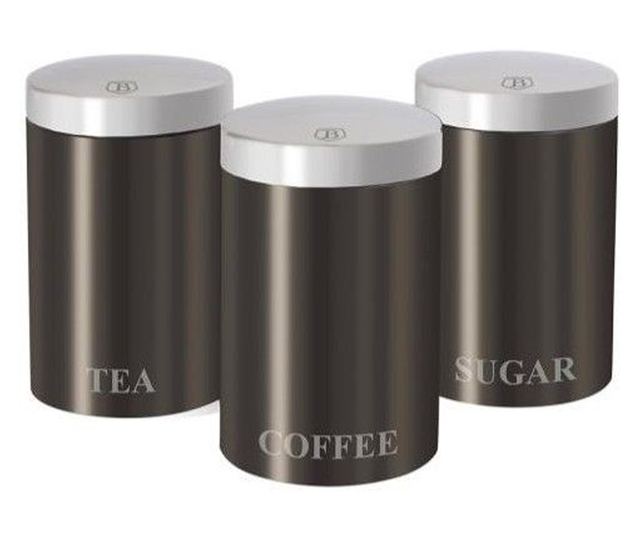 Set 3 recipiente pentru bucatarie Carbon Metalic Line Berlinger Haus BH 1348