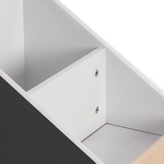 GINGER HOME gyerek szekrény, polc játékoknak és könyveknek, fekete írótáblával, kis ház, fa