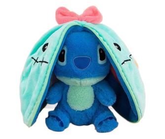 Плюшена играчка тип Stitch, мека и кадифена, размер 20 см, цвят син/зелен