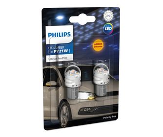 Set 2 becuri led auto Galben PY21W Philips Ultinon Pro3100 SL  semnalizare