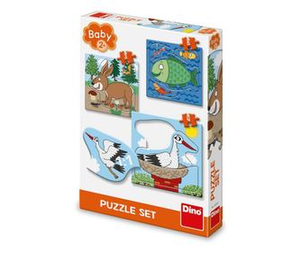 3 az 1-ben puzzle, Ahol az állatok élnek - DINÓJÁTÉKOK