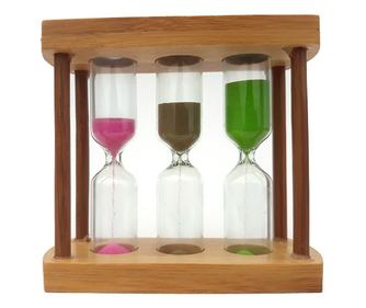 Clepsidra de lemn, 1 3 5 minute,  9x11 cm