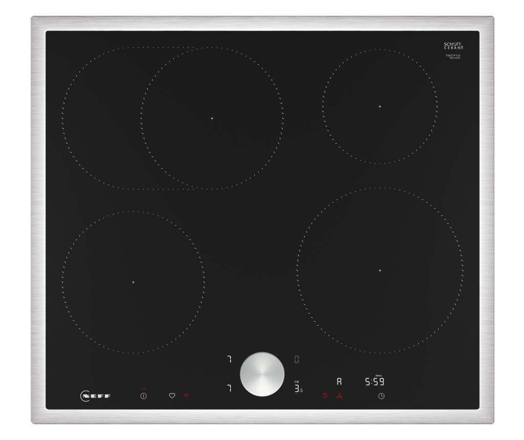 Neff T56STF1L0 Hob Black Built-in 60 cm Zone Induction Hob 4 Zones