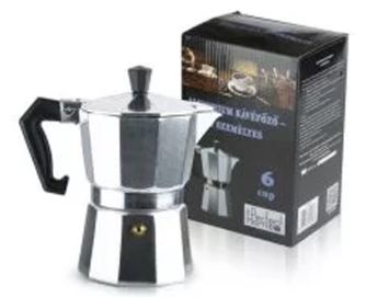 Cafetieră moka din aluminiu pentru 6 persoane (în cutie cadou)