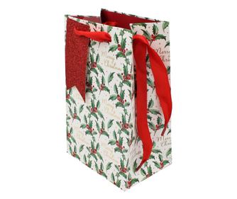 Подаръчна торбичка Коледа SDE P HOLLY GLITTER