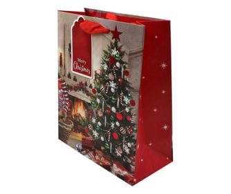 Чанта за подарък Коледа SDE M TRAD XMAS TREE