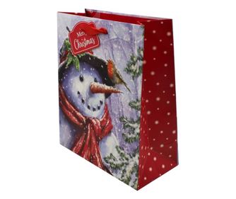 Подаръчна торбичка Коледа SDE M SNOWMAN
