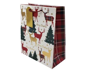Коледна подаръчна торбичка SDE XL STAG TARTAN