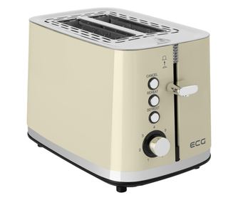 Prajitor de paine ECG ST 2766 Vintage Vanilla, 925 W, 2 felii, 7 niveluri de rumenire, crem