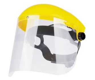 Masca de protectie reglabila Tagred, din PVC, pentru cap si fata, portocaliu