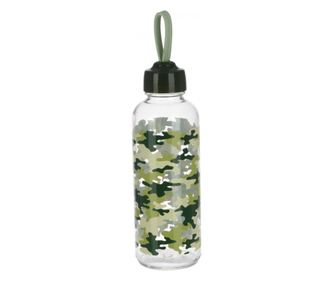 Μπουκάλι νερού Excellent Houseware, γυαλί, 6.5x21 εκ., 450 ml, πράσινο