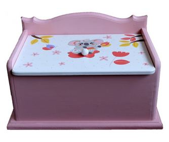 Cutie din lemn pentru depozitare jucarii -Little Bear,pictata manual,44 25 25 cm