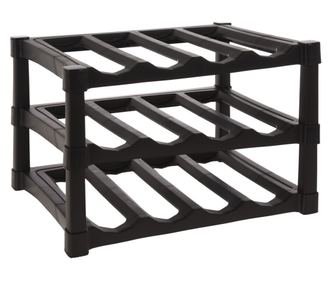 Suport sticle vin Excellent Houseware, polipropilena, 39x30x25 cm, negru