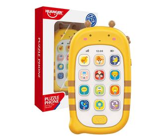 Huanger HE0536 Zenélő játéktelefon rögzítő funkcióval - Sárga