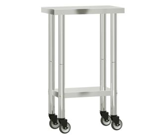vidaXL Masă de lucru bucătărie cu roți, 55x30x85 cm, oțel inoxidabil