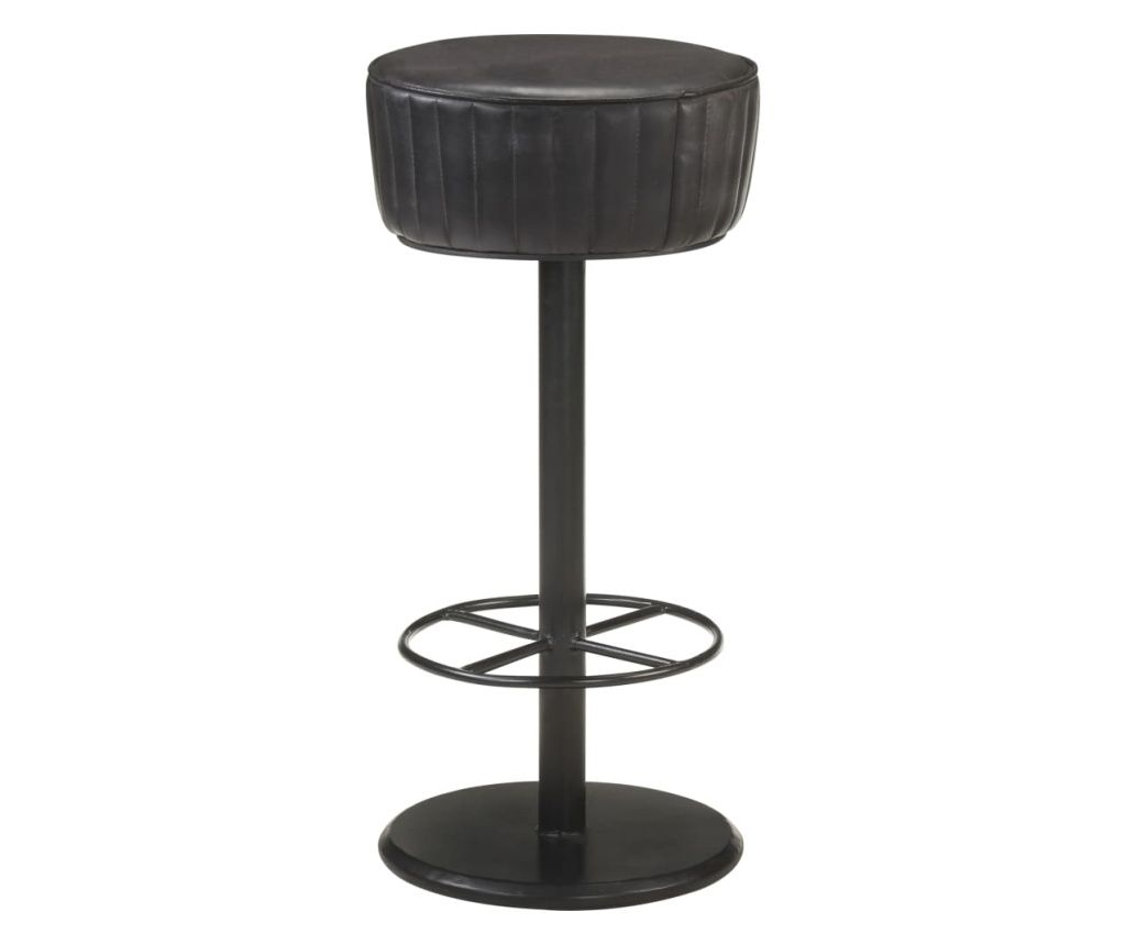 Scaun De Bar, Negru, Piele Naturală