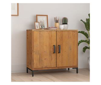 Stojalo, rjavo, 75x35x70 cm, reciklirano borovo masivno leso