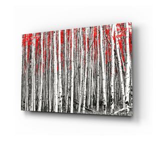 Slikanje na osiguranom staklu, Red Forest  110 x 70 cm