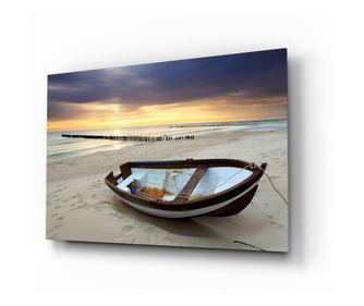 Poslikava na zaščiteno steklo, Beach  110 x 70 cm