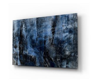 Poslikava na zaščiteno steklo, Blue Abstract Pattern  110 x 70 cm