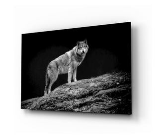 Festés rögzített üvegre, Wolf 110 x 70 cm