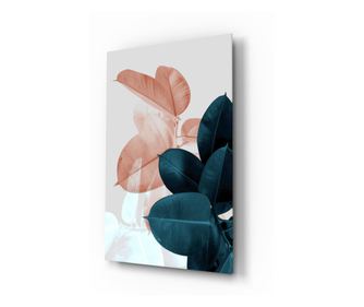Festés rögzített üvegre, Leaves 72 x 46 cm