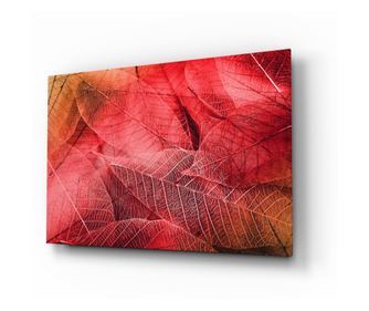 Slikanje na osiguranom staklu, Macro Red Leaf  110 x 70 cm
