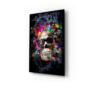 Poslikava na zaščiteno steklo Skull  110 x 70 cm