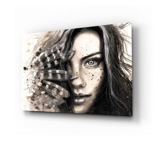 Slikanje na osiguranom staklu, Woman Portrait  110 x 70 cm