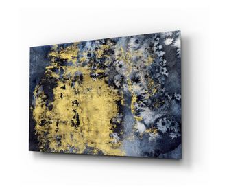 Poslikava na zaščiteno steklo, Gold Dust  72 x 46 cm