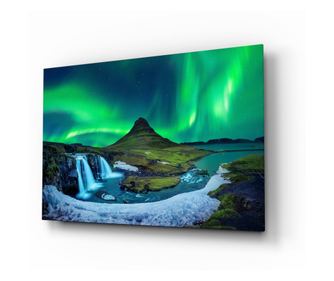 Malba na zabezpečené sklo, Northern Lights  72 x 46 cm