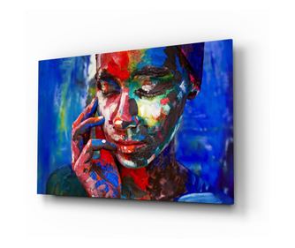 Slikanje na osiguranom staklu,  110 x 70 cm